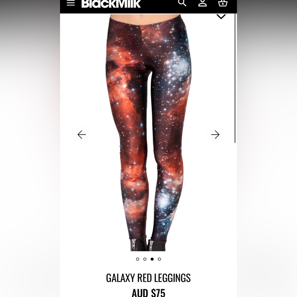 BlackMilk red galaxy leggings